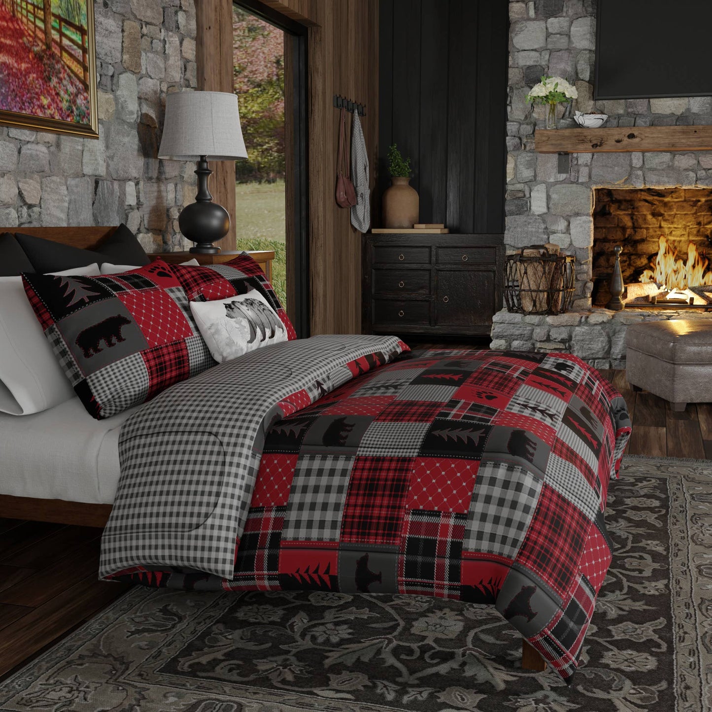 Donna Sharp Red Forest 3pc Comforter Set