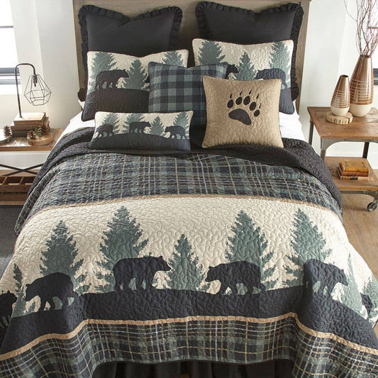 Bear Walk Plaid Quilted Bedding