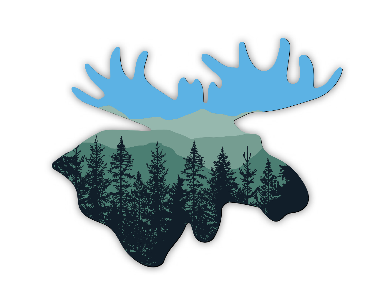 Mountain Moose Sticker