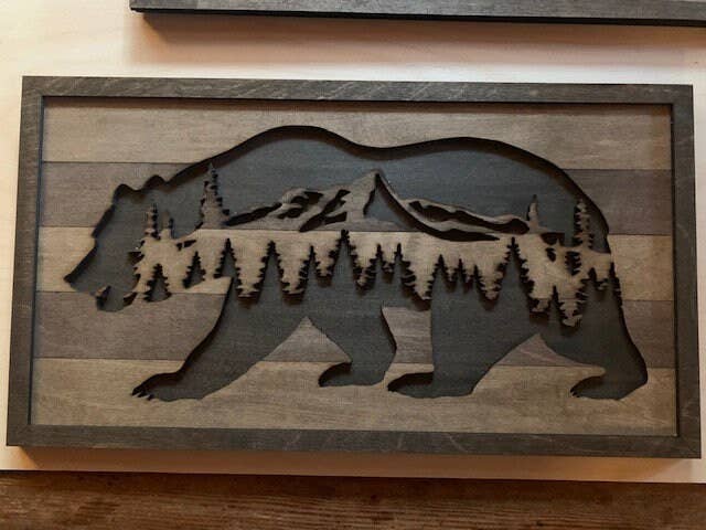 Rustic Bear, Rustic Home Decor, Wooden Animal Plaque