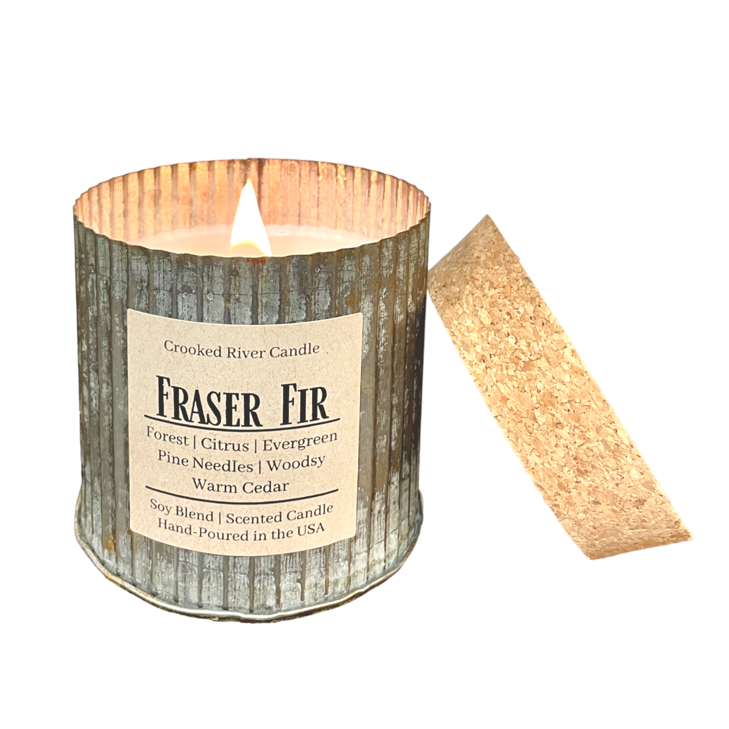 Fraser Fir | Rustic Farmhouse Tin | Soy Candle | Wood Wick