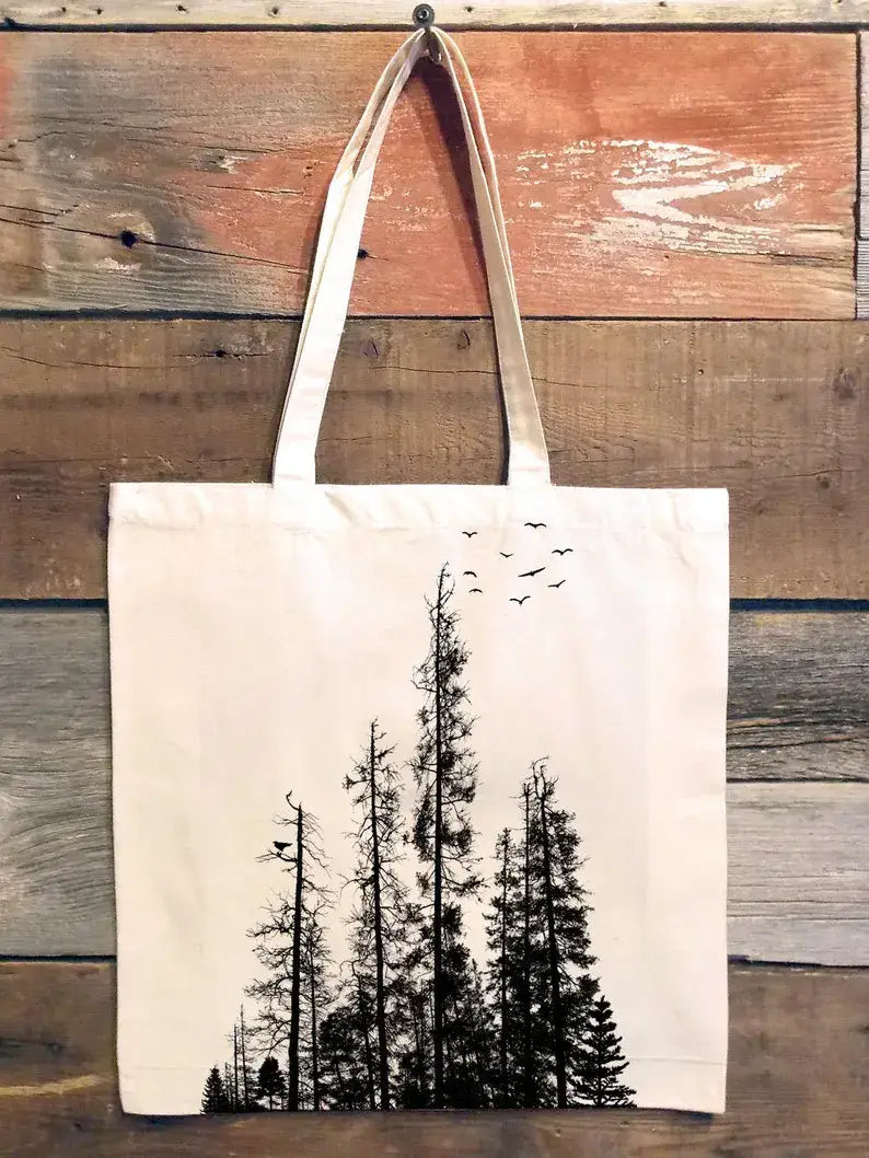 Pine Tree Forest Tote Bag