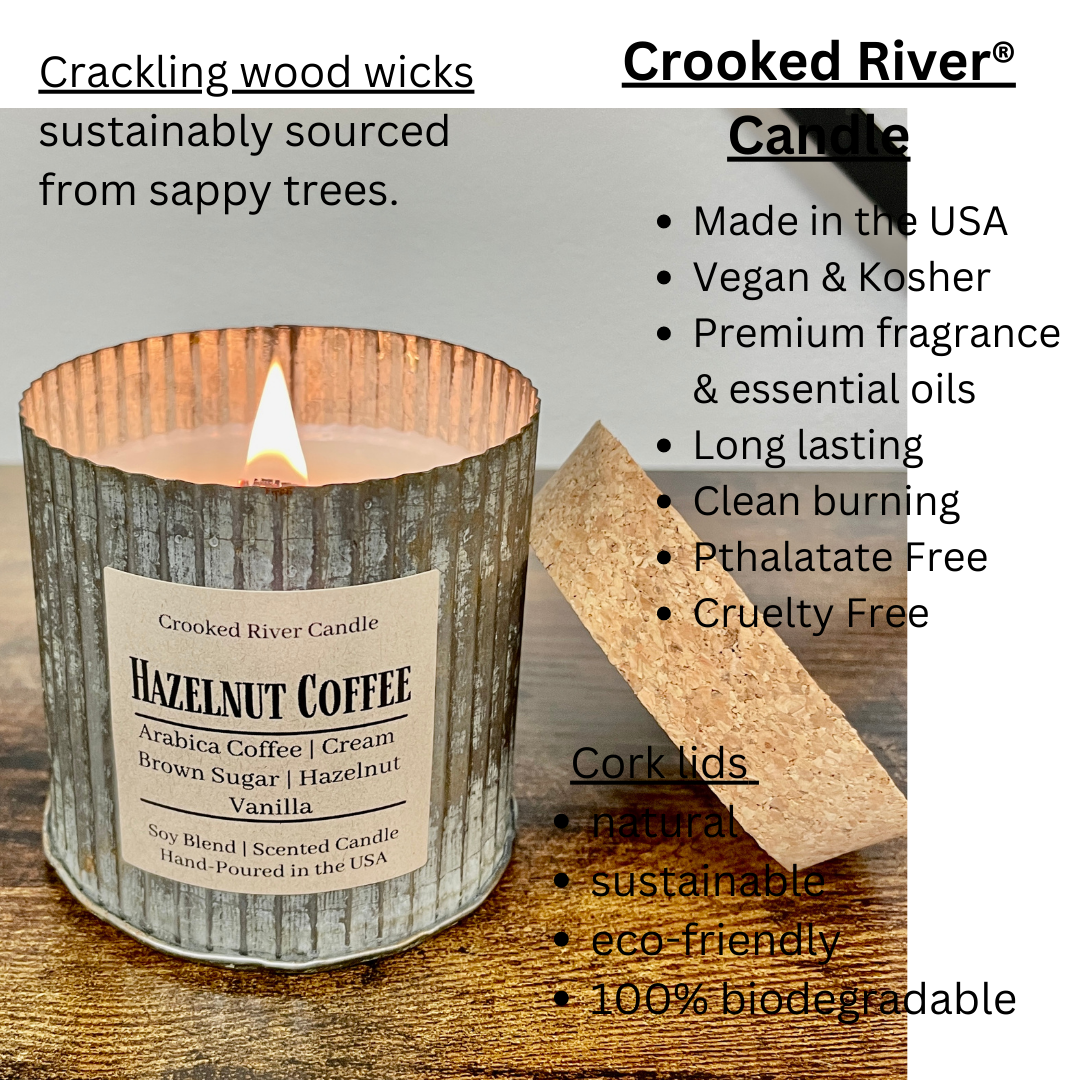 Hazelnut Coffee | Rustic Farmhouse Tin Candle | Wood Wick