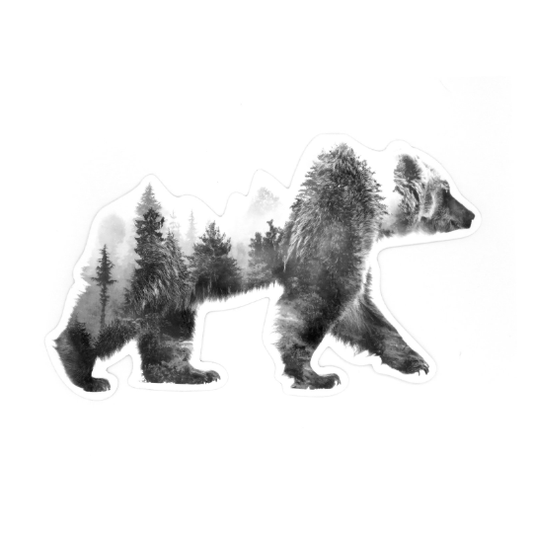 Double Exposure Bear - Die Cut Sticker