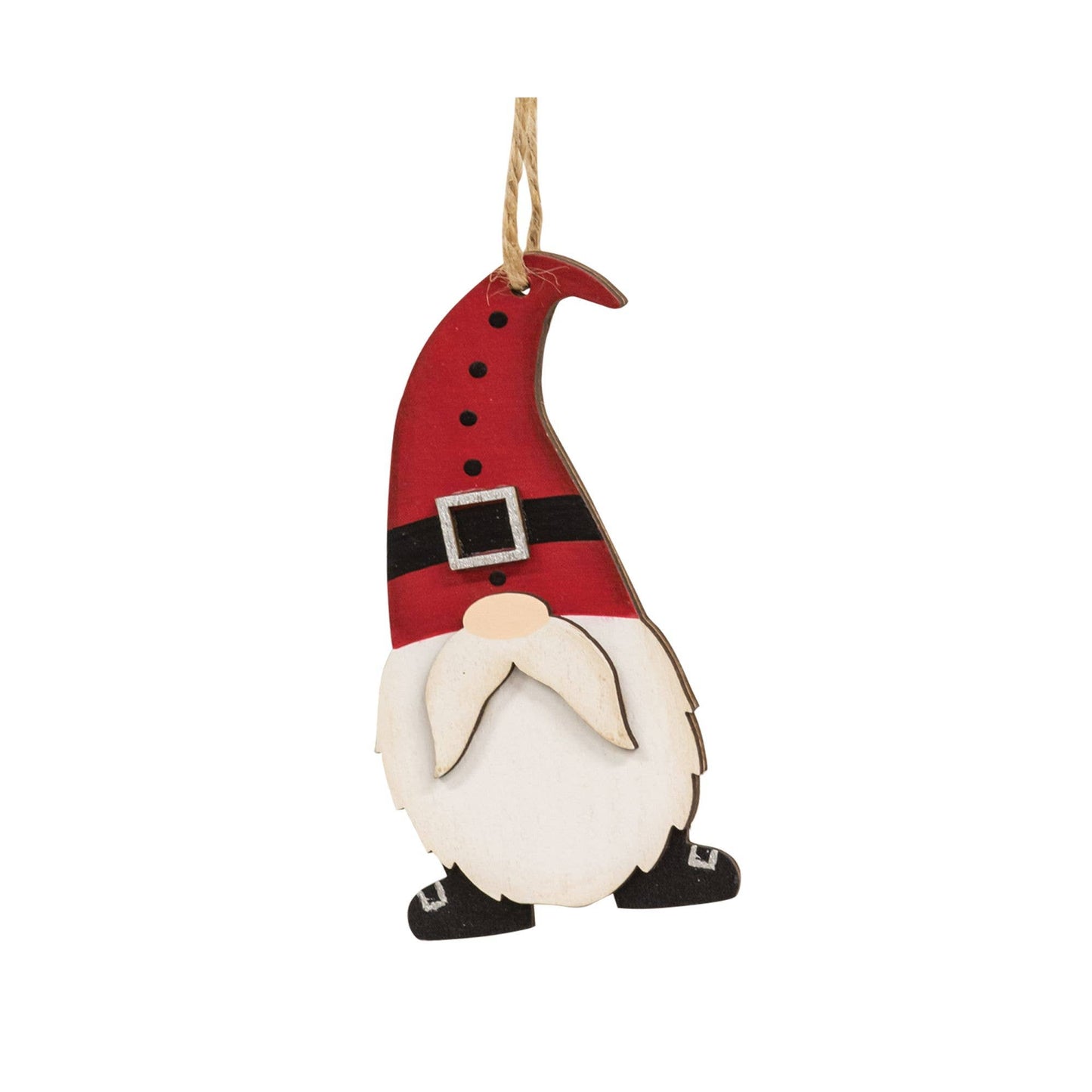 Wooden Santa Gnome Christmas Ornament