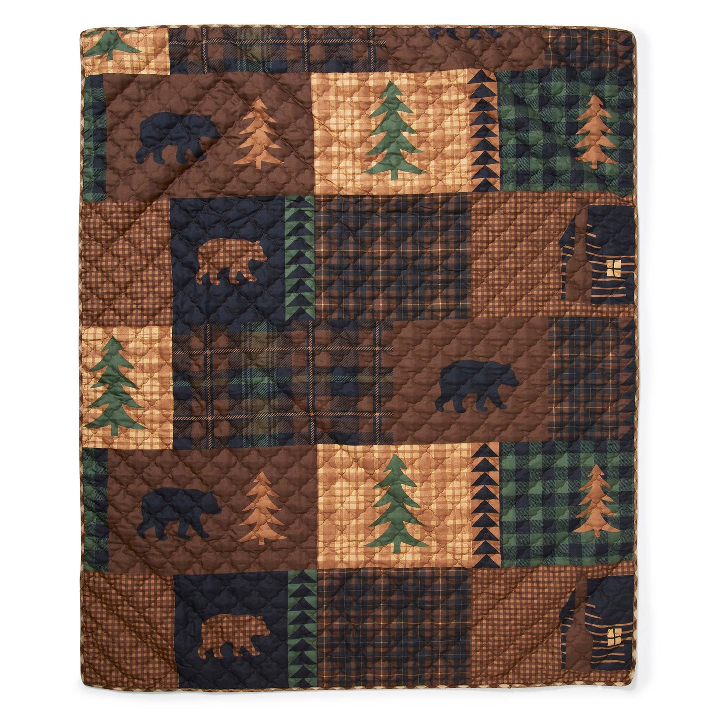 Brown Bear Cabin Lightweight Quilted Bedding