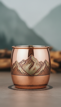Copper Mug With Mountain Motif