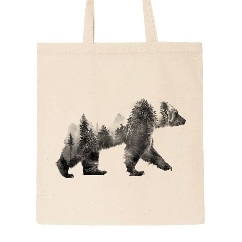 Double Exposure Bear Tote Bag