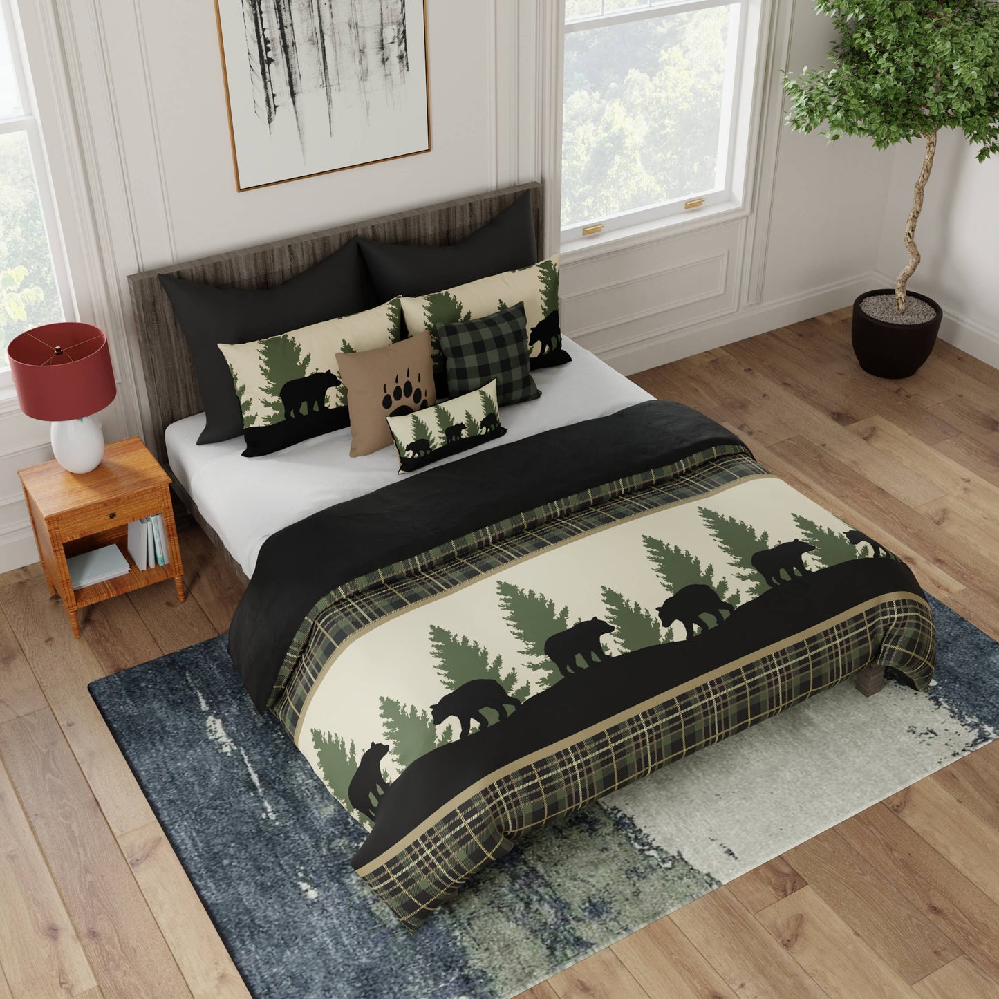 Bear Walk Plaid Quilted Bedding