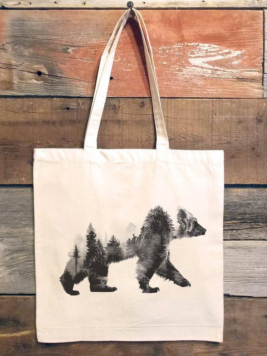 Double Exposure Bear Tote Bag