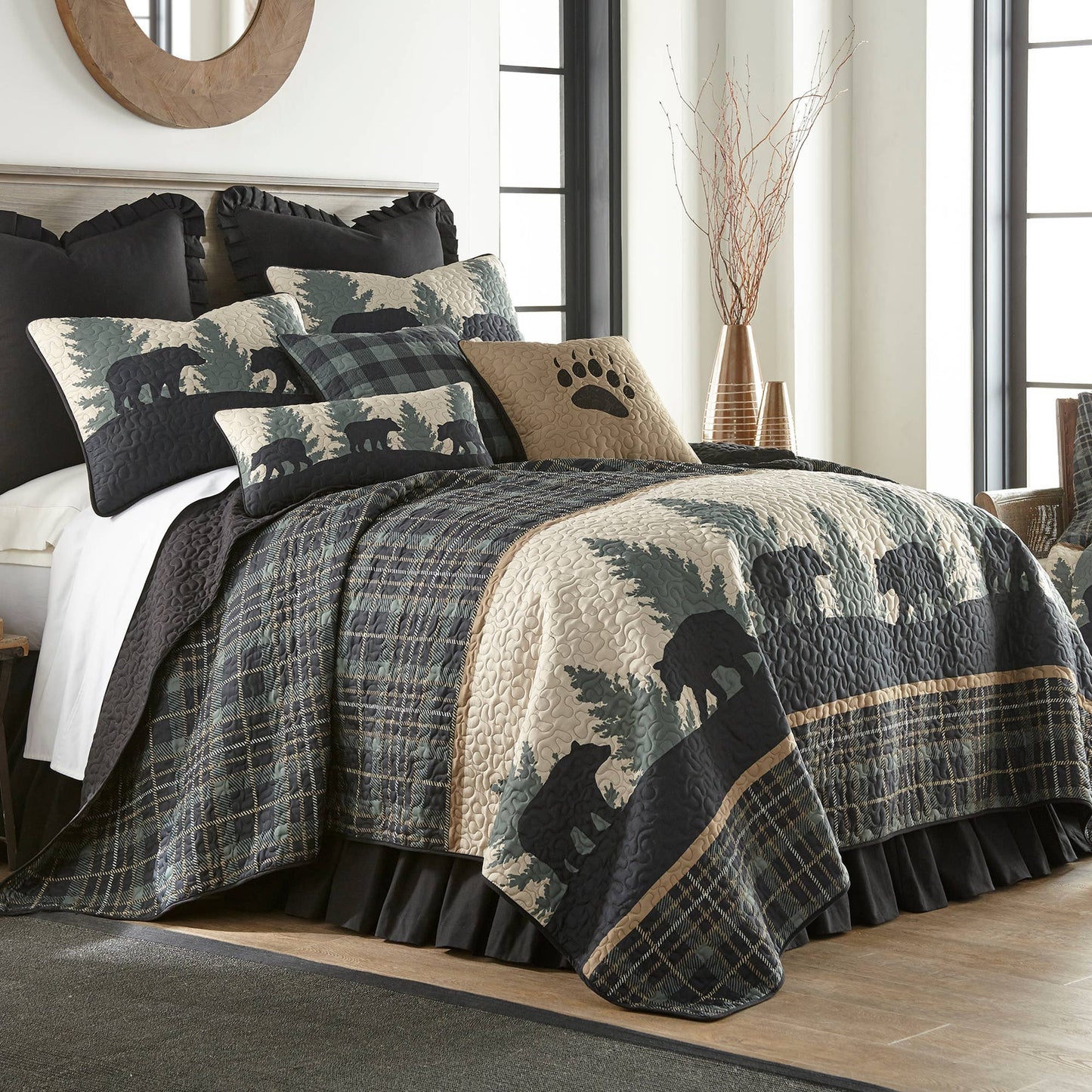 Bear Walk Plaid Quilted Bedding