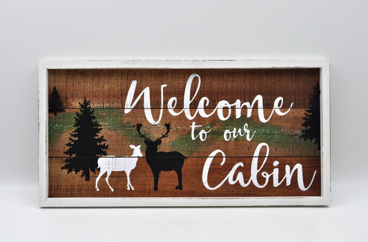 Welcome To Cabin Framed Art