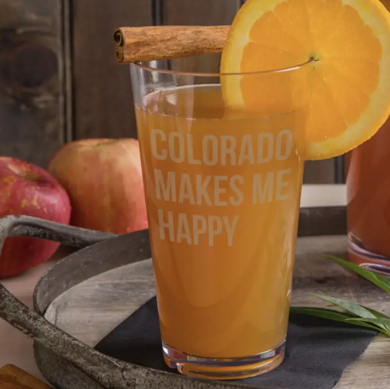 Colorado Makes Me Happy Pint Glass