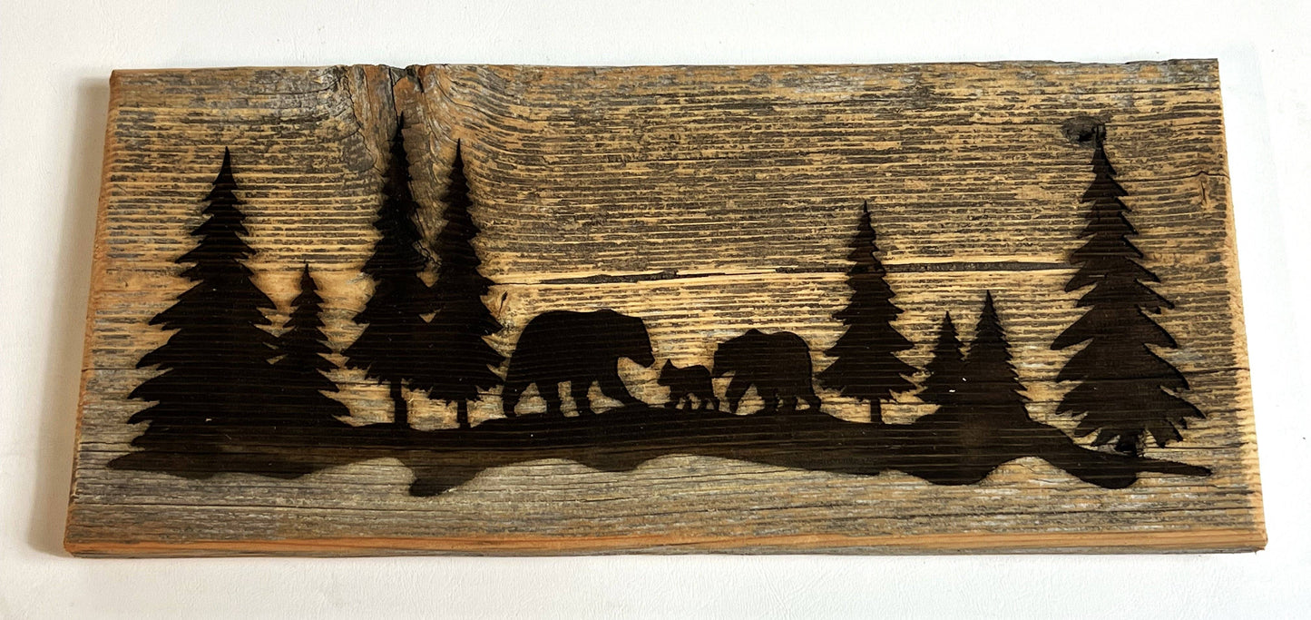 Sign, Forest Bear Landscape