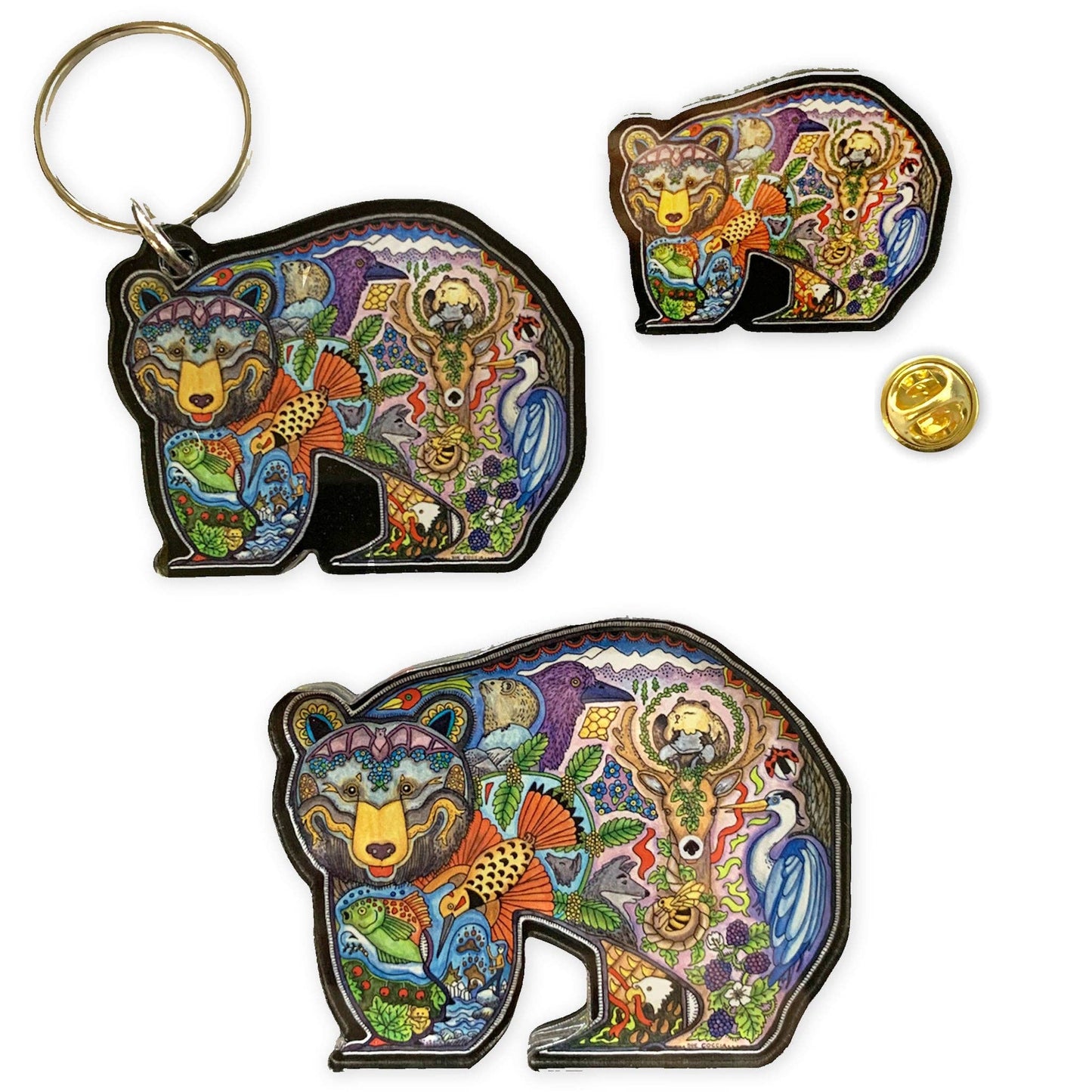 Black Bear 2 - Magnets, Keychains and Pins