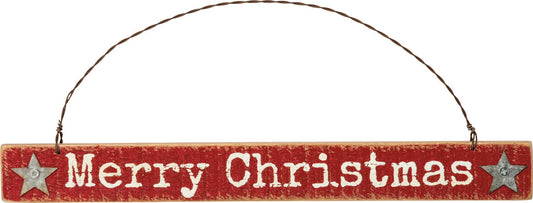 Merry Christmas Rustic Slat Ornament