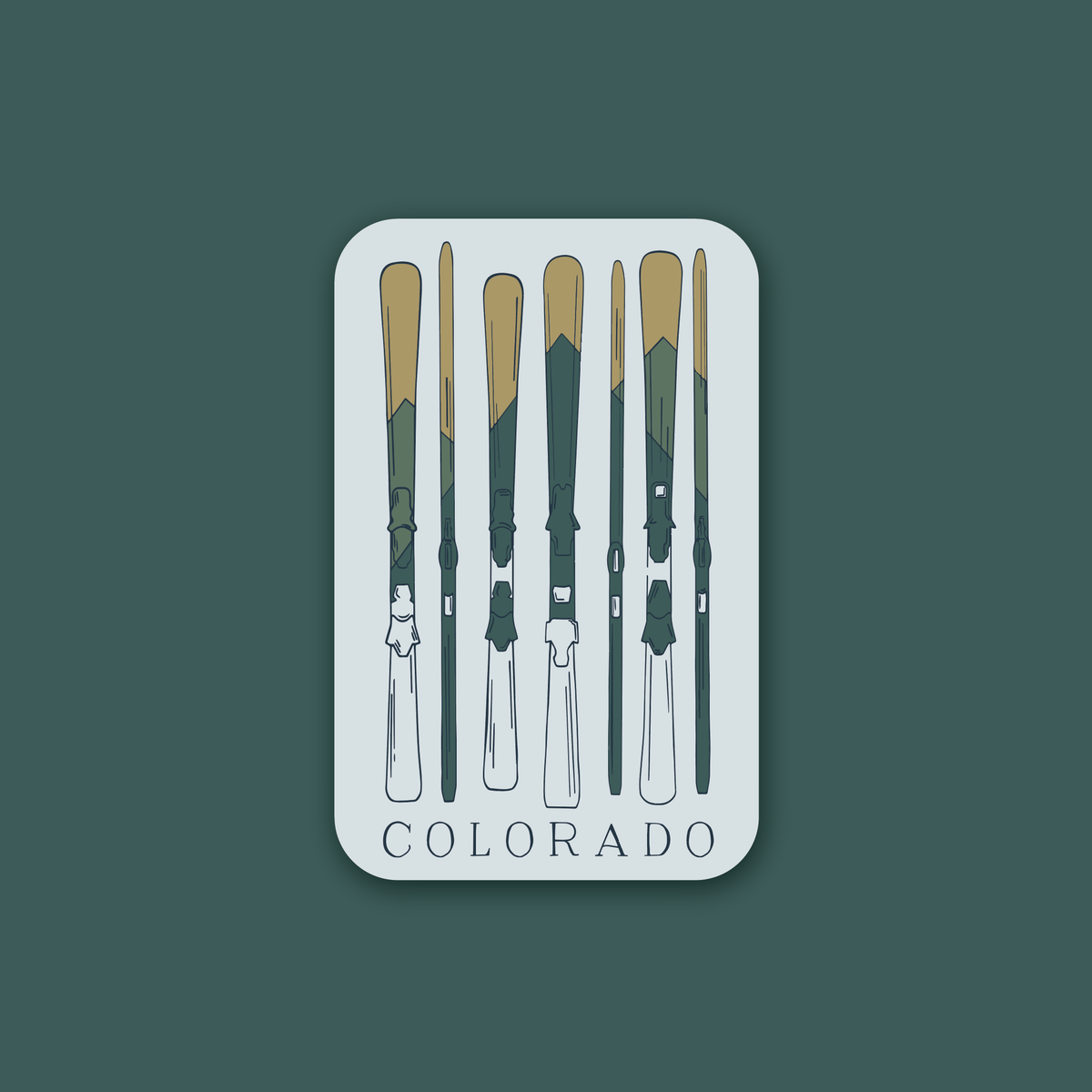 Vintage Skis Colorado Mini Sticker