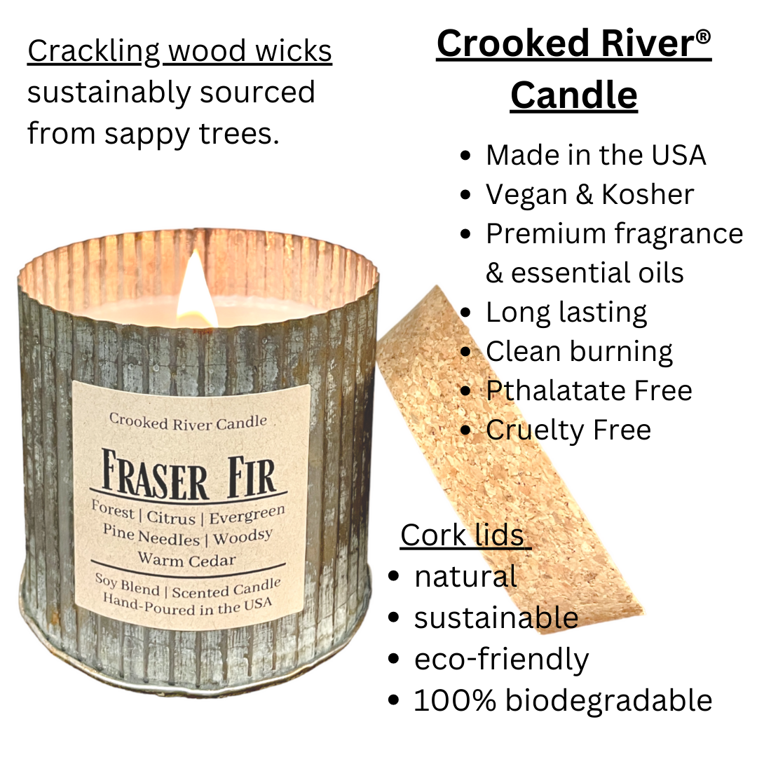 Fraser Fir | Rustic Farmhouse Tin | Soy Candle | Wood Wick